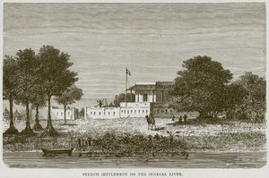Colonização francesa no rio Senegal, ilustração de viagens ilustradas, c.1880 de English School
