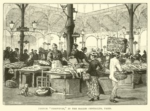 Fishwives franceses, no Halles Centrales, Paris de English School