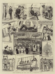 Das Bermudas ao Cabo em um Navio de Transporte (gravura) de English School