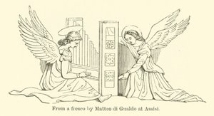 De um fresco de Matteo di Gualdo em Assis (gravura) de English School