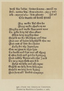 Do Speculum Christiani, impresso por Machlinia em Londres, c 1485 (litho) de English School