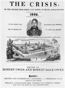 Capa de The Crisis, editada por Robert Owen (1771-1858) e Robert Dale Owen (1801-77) Londres, 1832 de English School