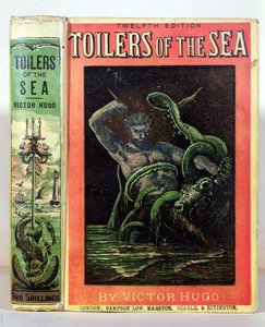 Capa de The Toilers of the Sea de Victor Hugo (1802-85) publicada em Londres, 1881 de English School