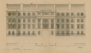 Elevação frontal do Furnivals Inn, Holborn, Londres de English School