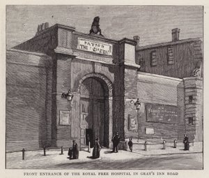 Entrada frontal do Royal Free Hospital, Gray