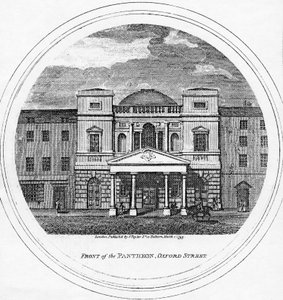 Frente do Panteão, Oxford Street, 1795 de English School