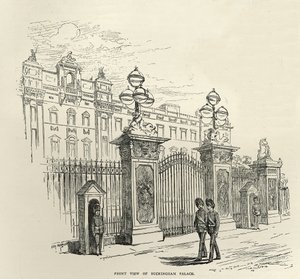 Vista frontal do Palácio de Buckingham, de &39;Leisure Hour&39;, 1888 de English School