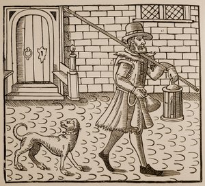 Frontispício do The Bellman of London, por Thomas Dekker (1572-1632), 1616 (foto sépia) de English School