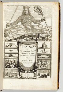 Frontispício para &39;Leviathan, ou The Matter, Forme, & Power of a Common-Wealth Ecclesiasticall and Civill&39; por Thomas Hobbes (1588-1679) de Malmesbury de English School