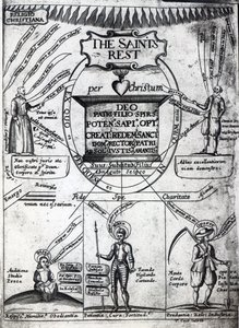Frontispício para o descanso eterno dos santos por Richard Baxter, impresso em 1652 (impressão) de English School