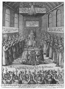 Frontispício para &39;Vox Regis&39; de Thomas Scott, c.1624 (gravura) de English School