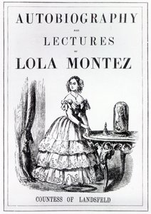 Frontispício da Autobiografia e Palestras de Lola Montez, Condessa de Landsfeld de English School