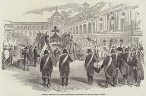 Procissão fúnebre do Marechal Exelmans à Igreja dos Inválidos, em Paris (gravura) de English School
