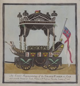 Carro funerário que levou os restos mortais do Almirante Lord Nelson à Catedral de St Paul, Londres de English School