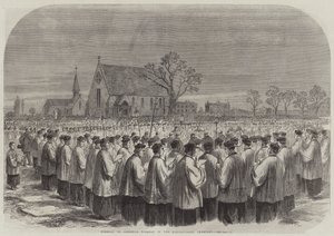 Funeral do Cardeal Wiseman no Cemitério de Kensal-Green (gravura) de English School