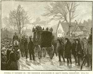 Funeral de Napoleão III: A procissão que se aproxima da Capela de Santa Maria, Chislehurst de English School