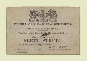 Funeral do Duque de Wellington, Inhabitants Pass Ticket de English School
