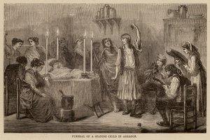 Funeral de uma criança espanhola em Arragão (gravura) de English School