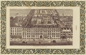 Furnivals Inn como em 1750 (gravura a cores) de English School