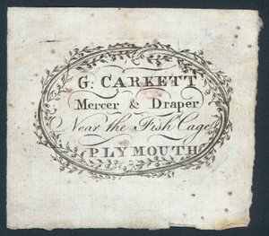 G Carkett, mercer e draper, cartão comercial de English School