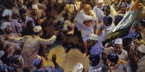 Gandhi foi assassinado em 1948 por um fanático Hundu de English School