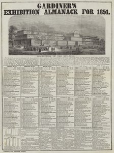 Almanack Exposição Gardiners para 1851 de English School