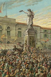 Garibaldi desvelando o Memorial Mentana em Milão de English School