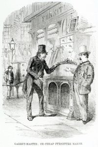 Garret-Master, ou fabricante de móveis baratos, c.1840 de English School