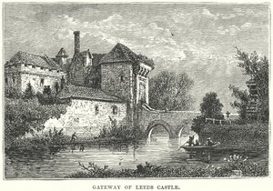 Porta de entrada do Castelo de Leeds (gravura) de English School