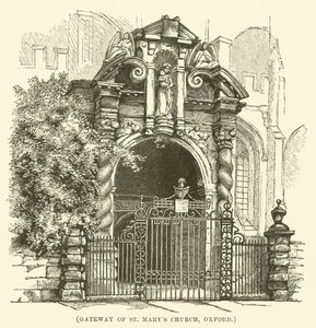Porta de entrada da Igreja de Santa Maria, Oxford (gravura) de English School