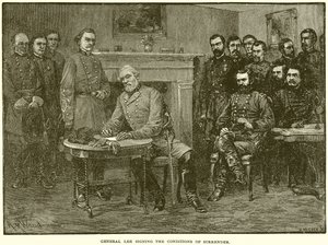 General Lee Assinando as Condições de Rendição de English School
