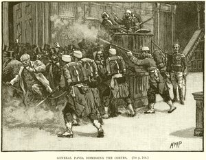 General Pavia demitindo as Cortes de English School