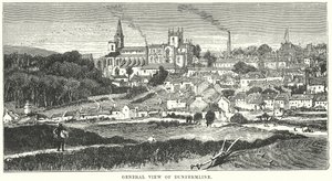 Vista geral de Dunfermline (gravura) de English School