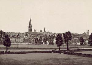 Vista geral de Exeter (litografia) de English School