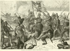 General Von Budretzky liderando o ataque a Le Bourget, outubro de 1870 de English School