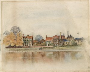 Vista geral do Chiswick Mall (wc no papel) de English School