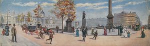 Vista geral do canto sudeste da Trafalgar Square de English School