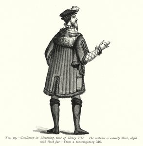 Cavalheiro de Luto, tempo de Henrique VII (gravura) de English School