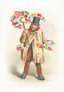 Cavalheiro com bandeiras, cartão de Natal de English School
