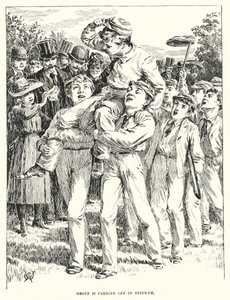 Geoff wird im Triumph davongetragen