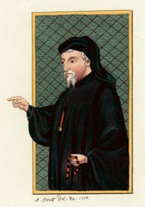 Geoffrey Chaucer (gravura colorida) de English School