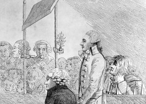 George Barrington saiu da vida durante seu julgamento no Old Bailey, na sexta-feira, 17 de setembro. de English School