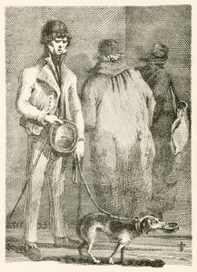 George Dyball, um mendigo cego de considerável notoriedade, e seu cão Nelson de English School