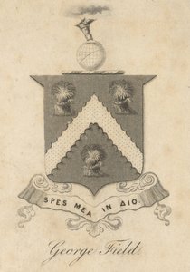 George Field, placa de livro armorial, de "Chromatics, or, An essay on the analogy and harmony of colours", de George Field de English School