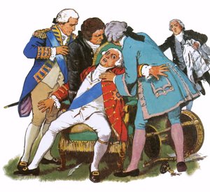 George III sofrendo de um ataque de loucura de English School