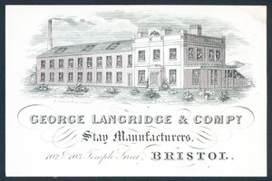 George Langridge & Company, ficar fabricantes, cartão de comércio de English School