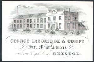 George Langridge & Company, ficar fabricantes, cartão de comércio de English School