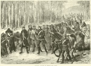 Cavalaria alemã a caminho de Paris, outubro de 1870 de English School