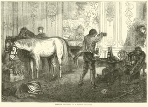 Tropas alemãs em um castelo francês, setembro de 1870 de English School