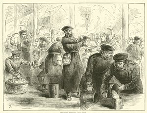 Alemães servindo comida, janeiro de 1871 de English School